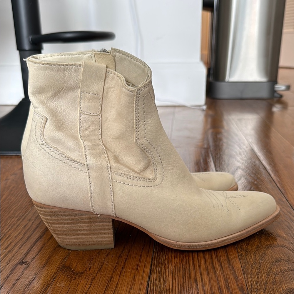 Dolce Vita Cream Western Ankle Boots